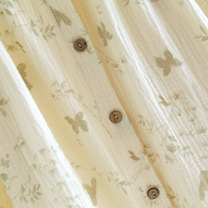 Ensemble de vêtements d'intérieur en pur coton avec motifs de papillons et de feuilles (3 pièces) - image 5