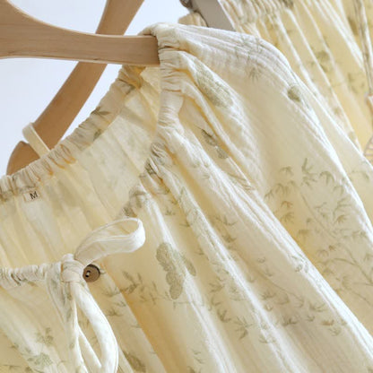 Ensemble de vêtements d'intérieur en pur coton avec motifs de papillons et de feuilles (3 pièces) - image 4