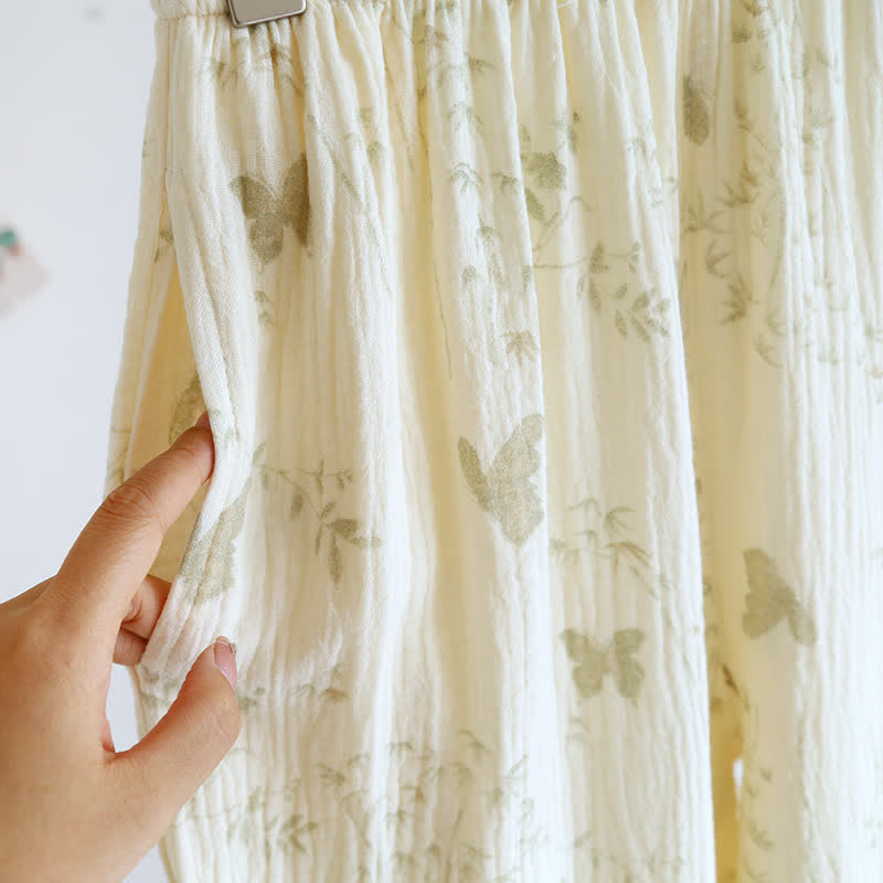 Ensemble de vêtements d'intérieur en pur coton avec motifs de papillons et de feuilles (3 pièces) - image 13