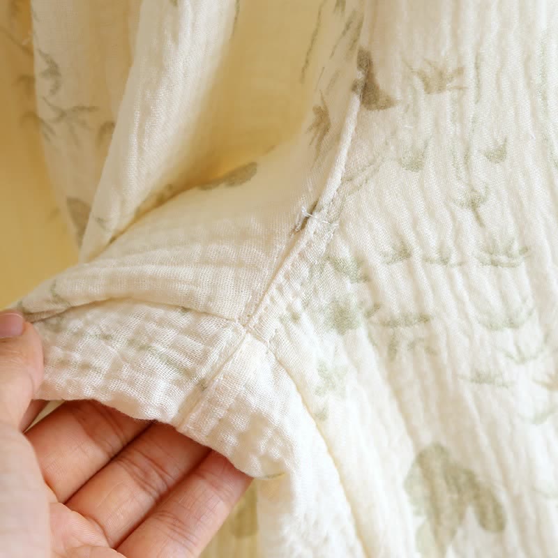 Ensemble de vêtements d'intérieur en pur coton avec motifs de papillons et de feuilles (3 pièces) - image 16