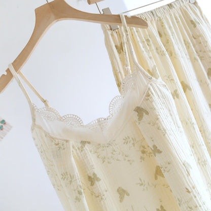 Ensemble de vêtements d'intérieur en pur coton avec motifs de papillons et de feuilles (3 pièces) - image 8