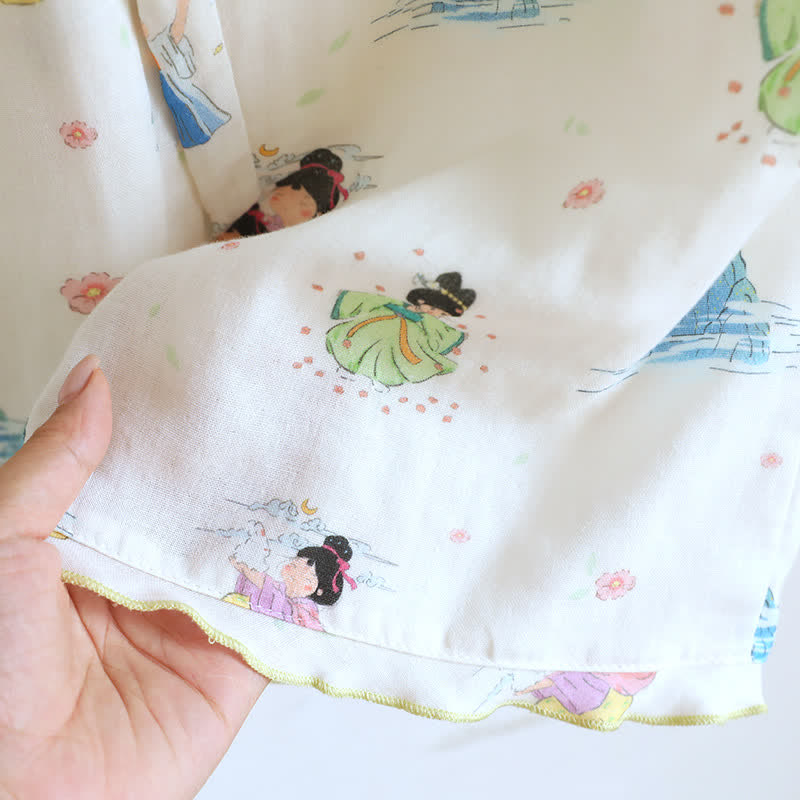 Pyjama vintage en coton, style princesse orientale (ensemble 3 pièces) - image 14