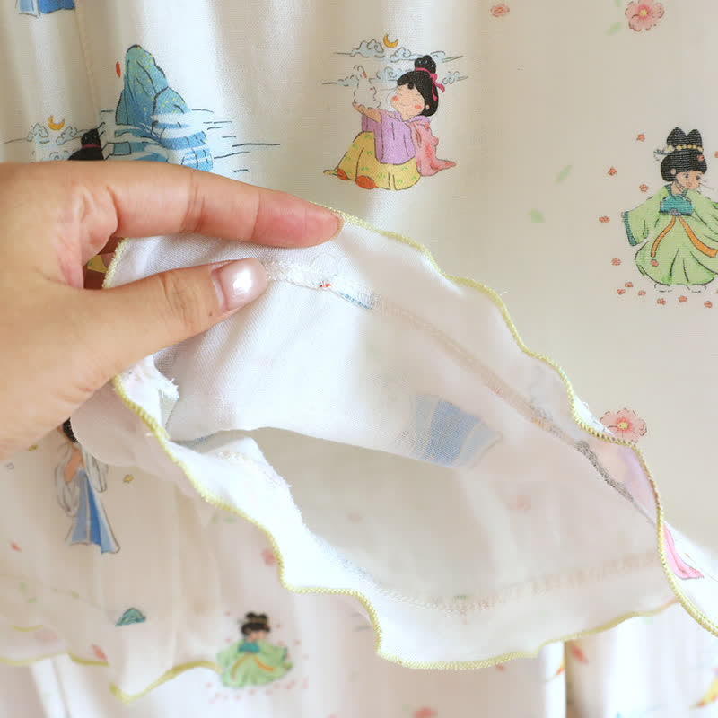 Pyjama vintage en coton, style princesse orientale (ensemble 3 pièces) - image 8