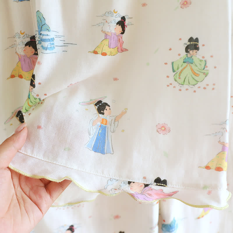 Pyjama vintage en coton, style princesse orientale (ensemble 3 pièces) - image 9