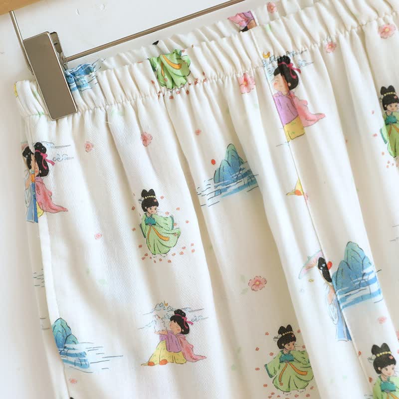 Pyjama vintage en coton, style princesse orientale (ensemble 3 pièces) - image 10