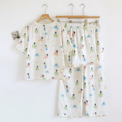 Pyjama vintage en coton, style princesse orientale (ensemble 3 pièces) - image 2