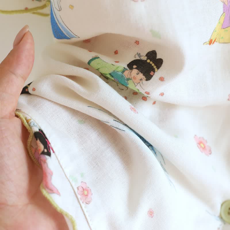 Pyjama vintage en coton, style princesse orientale (ensemble 3 pièces) - image 15