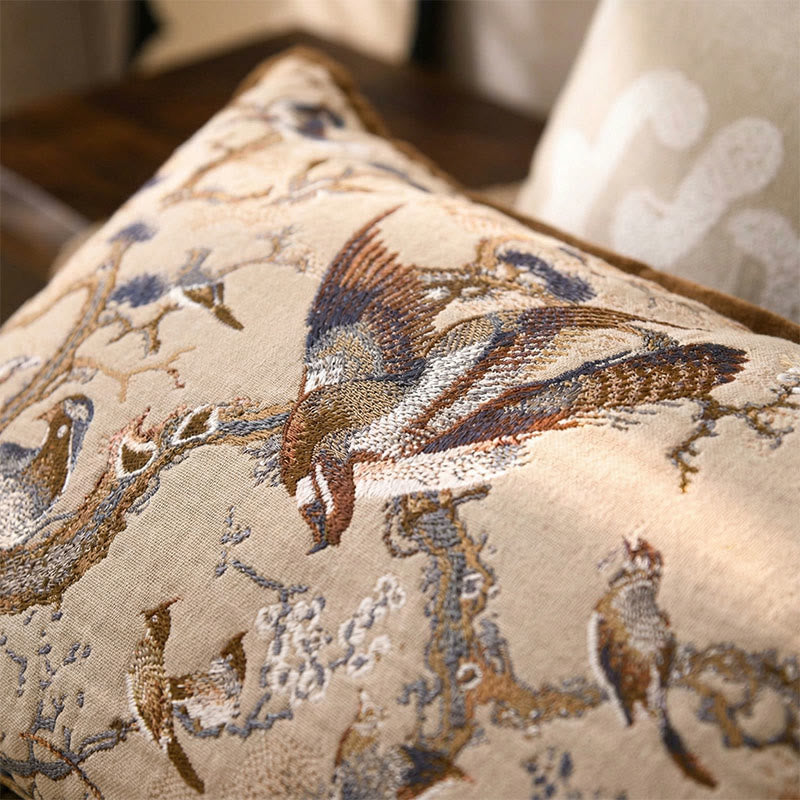 Taies d'oreiller à motif jacquard oiseau de paradis (2 pièces) - image 1