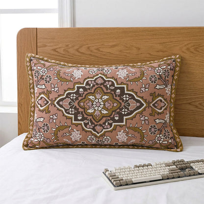 Housses de coussin à boutons style jacquard bohème (2 pièces) - image 1