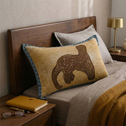 Housses de coussin à imprimé léopard style jacquard bohème (2 pièces) - Brun et jaune - 80 cm x 54 cm - image 0