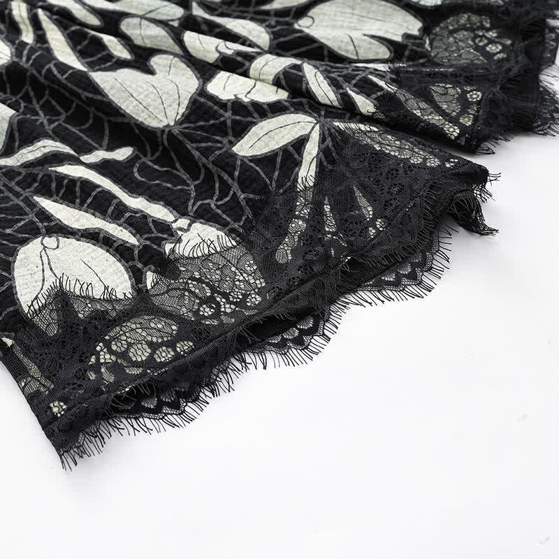 Pyjama en coton à motif floral abstrait (haut et short) - image 7