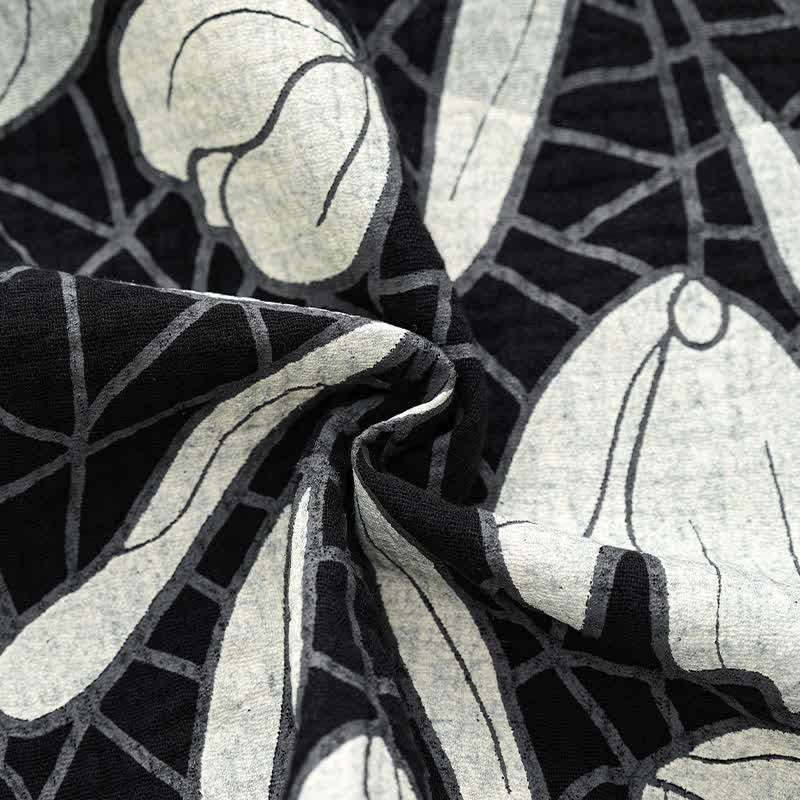 Pyjama en coton à motif floral abstrait (haut et short) - image 8