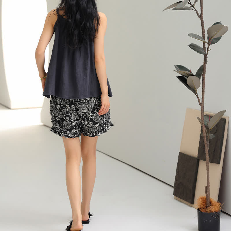 Ensemble pyjama style vintage avec débardeur et short - image 7