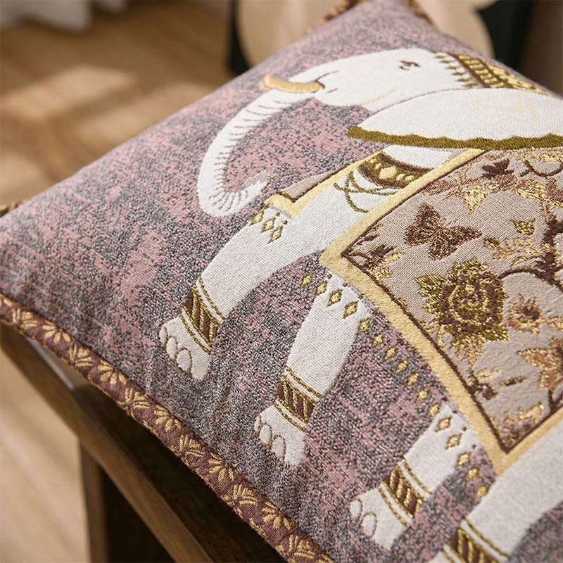 Housses de coussin style bohème à motif jacquard éléphant (2 pièces) - image 1