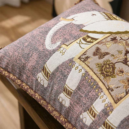 Housses de coussin style bohème à motif jacquard éléphant (2 pièces) - image 1