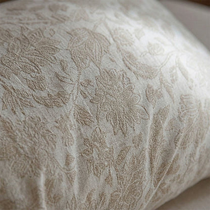 Housses de coussin à motif jacquard floral et boutons (2 pièces) - image 2