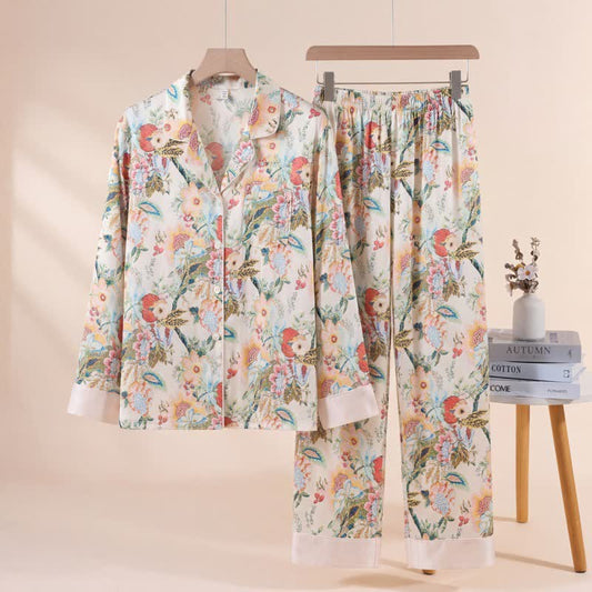 Ensemble pyjama à fleurs tropicales - Beige - XL - image 0