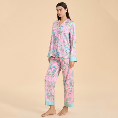 Ensemble pyjama bleu artistique à motif floral - image 4