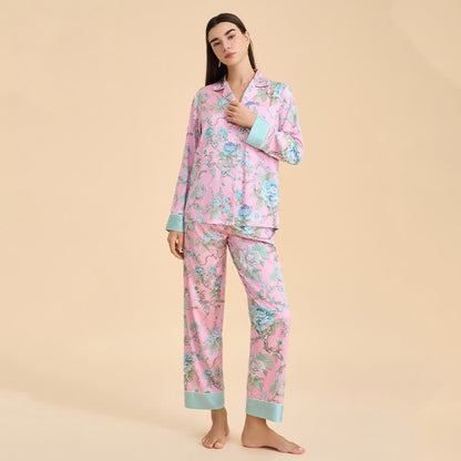 Ensemble pyjama bleu artistique à motif floral - Rose - XL - image 2