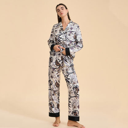 Ensemble pyjama vintage à motifs de vigne et de fleurs - image 3