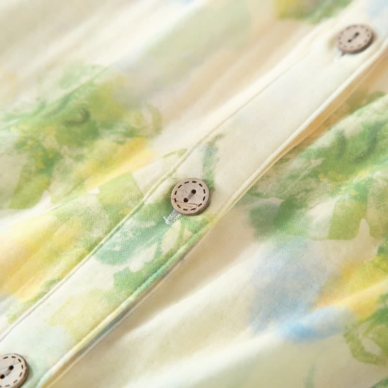 Ensemble pyjama en gaze de coton à motifs floraux et volants - image 7