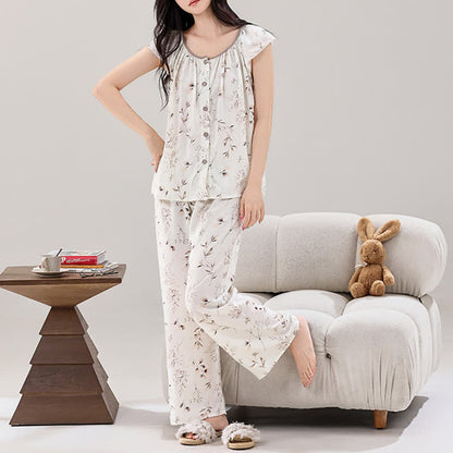 Ensemble de vêtements d'intérieur élégant avec une patte de boutonnage en forme de branche - image 2