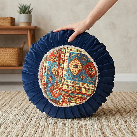 Coussins décoratifs vintage en tissu froissé - Bleu - 45 cm x 45 cm - image 0