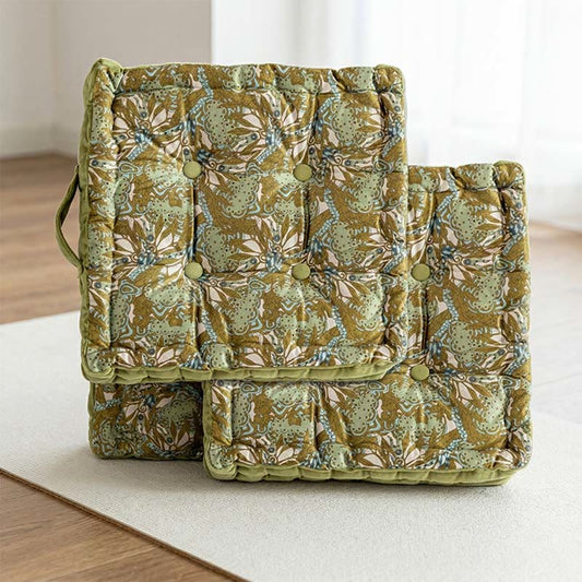 Coussin décoratif carré vert vintage - Vert - 40 cm x 40 cm x 9 cm - image 0