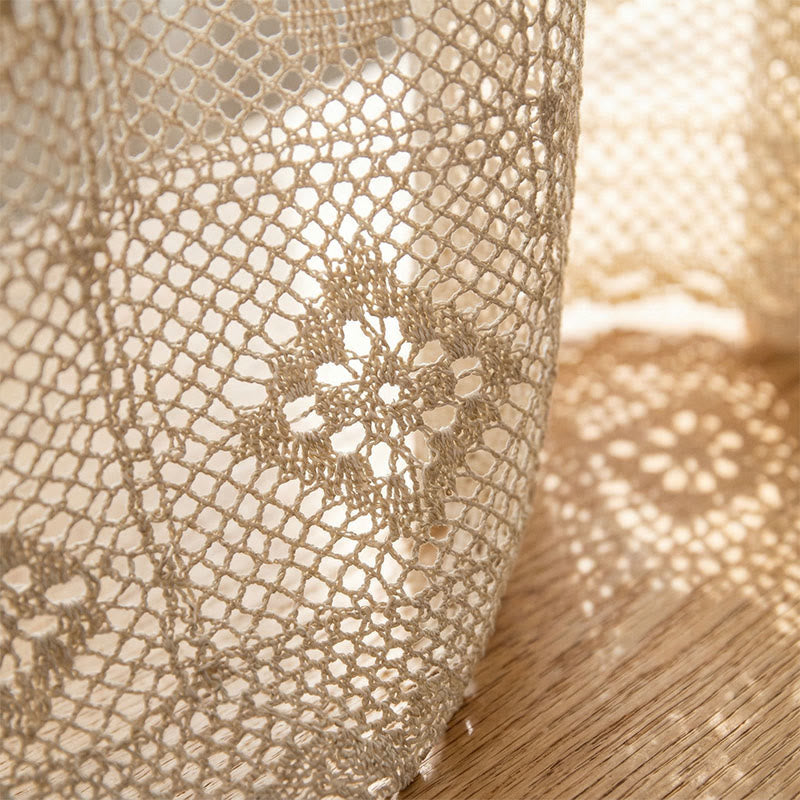 Rideau à volants crocheté à motif bohème en maille - image 3