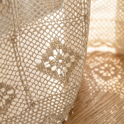 Rideau à volants crocheté à motif bohème en maille - image 3
