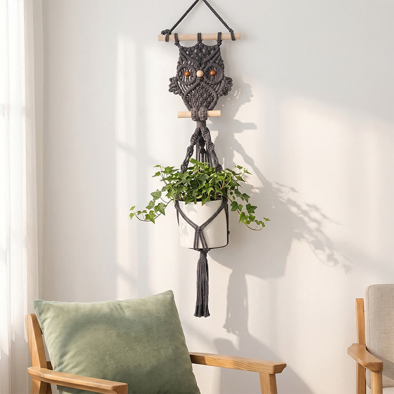 Décoration murale à motif de hibou bohème - Noir - 75 cm x 20 cm - image 0