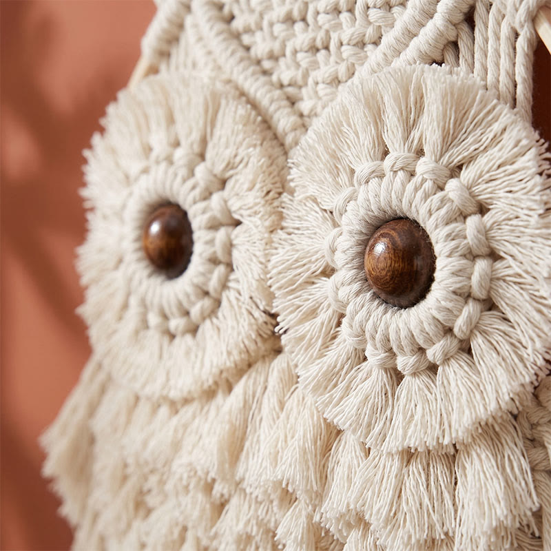 Décoration murale hibou en macramé « Chaleur nordique » - image 1