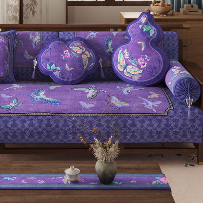 Housse de canapé à motif de papillons orientaux violets - image 2