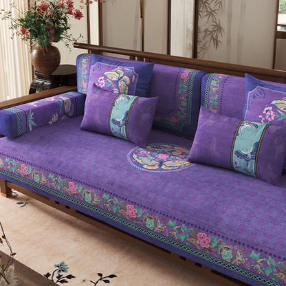 Housse de canapé de style oriental à motifs floraux et papillons - image 3