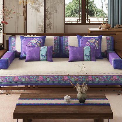 Housse de canapé à motif floral oriental vintage - image 1