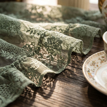 Nappe romantique à dentelle florale et bordure à volants - image 5