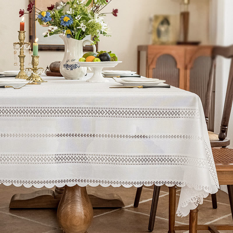 Nappe rustique en dentelle de mille blés - 140 cm x 300 cm - image 0