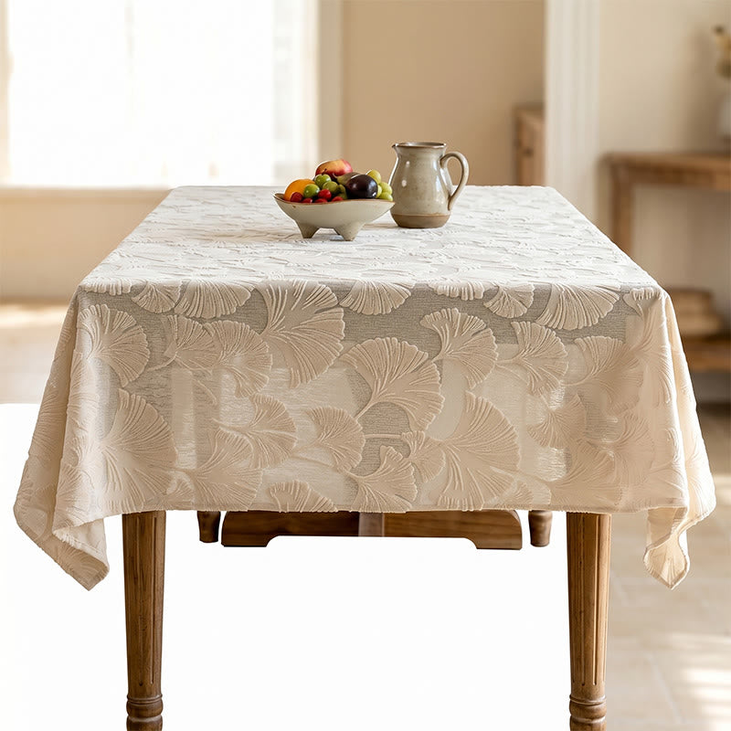 Nappe élégante à motif jacquard de feuilles de ginkgo - image 5