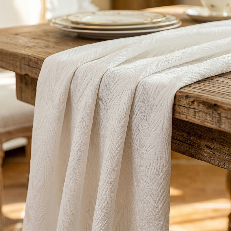 Nappe à motif de feuilles et à motif jacquard - image 4