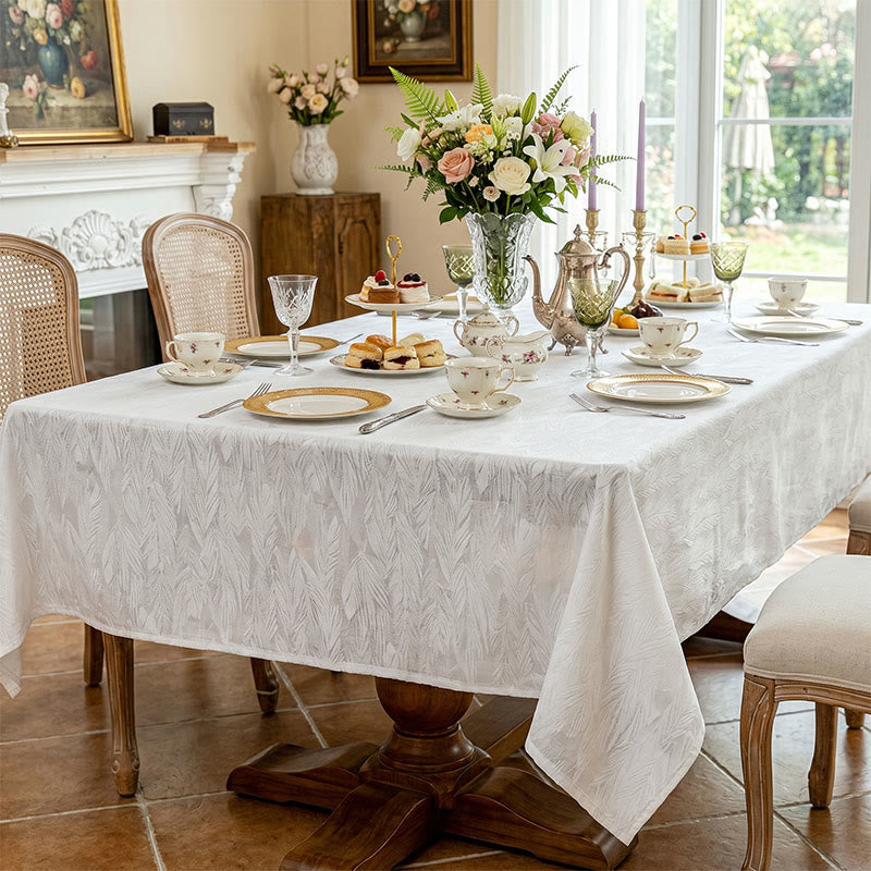 Nappe à motif de feuilles et à motif jacquard - image 1
