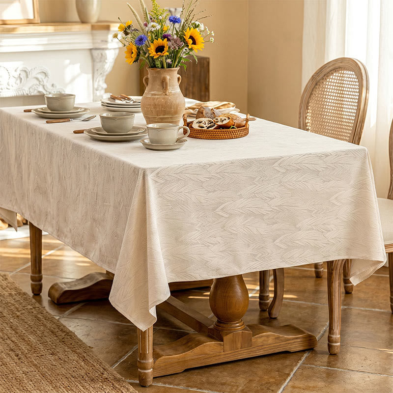 Nappe à motif de feuilles et à motif jacquard - image 3