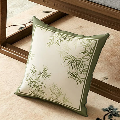 Housse de canapé de style vintage avec feuille de bambou verte - coussins décoratifs - 45 cm x 45 cm - image 3