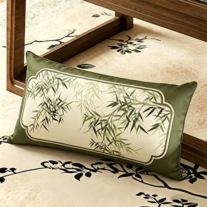 Housse de canapé de style vintage avec feuille de bambou verte - coussins décoratifs - 30 cm x 50 cm - image 4