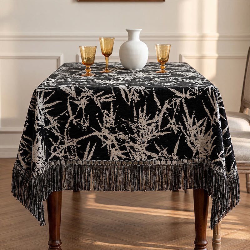 Nappe vintage en jacquard de bambou avec pompons - image 4