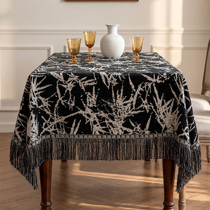 Nappe vintage en jacquard de bambou avec pompons - image 4