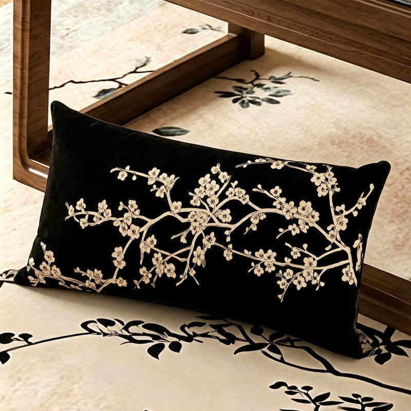Housse de canapé à motif de fleurs de prunier orientales - coussins décoratifs - 30 cm x 50 cm - image 2