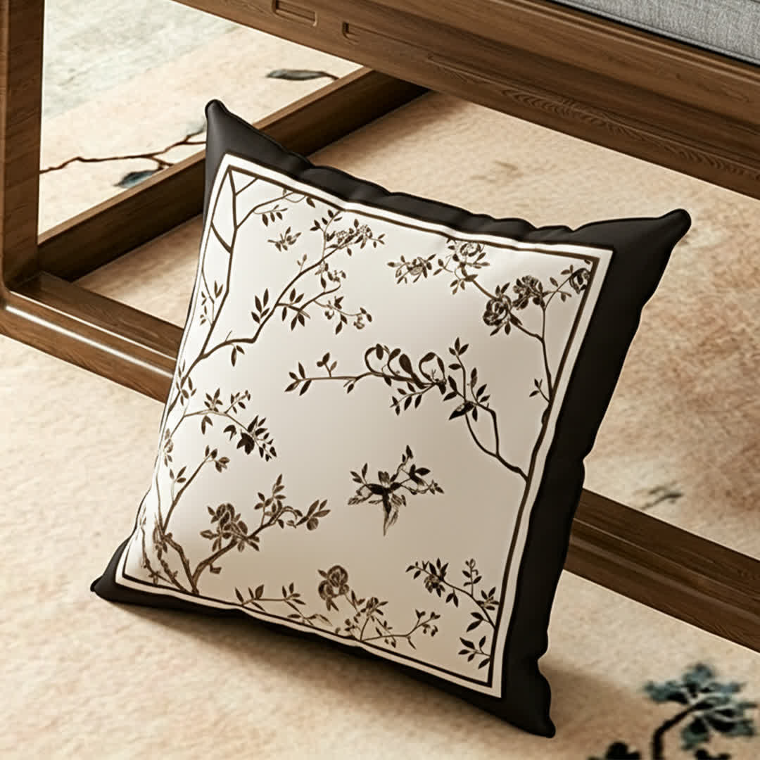 Housse de canapé de style vintage à motif floral oriental - coussins décoratifs - 45 cm x 45 cm - image 1