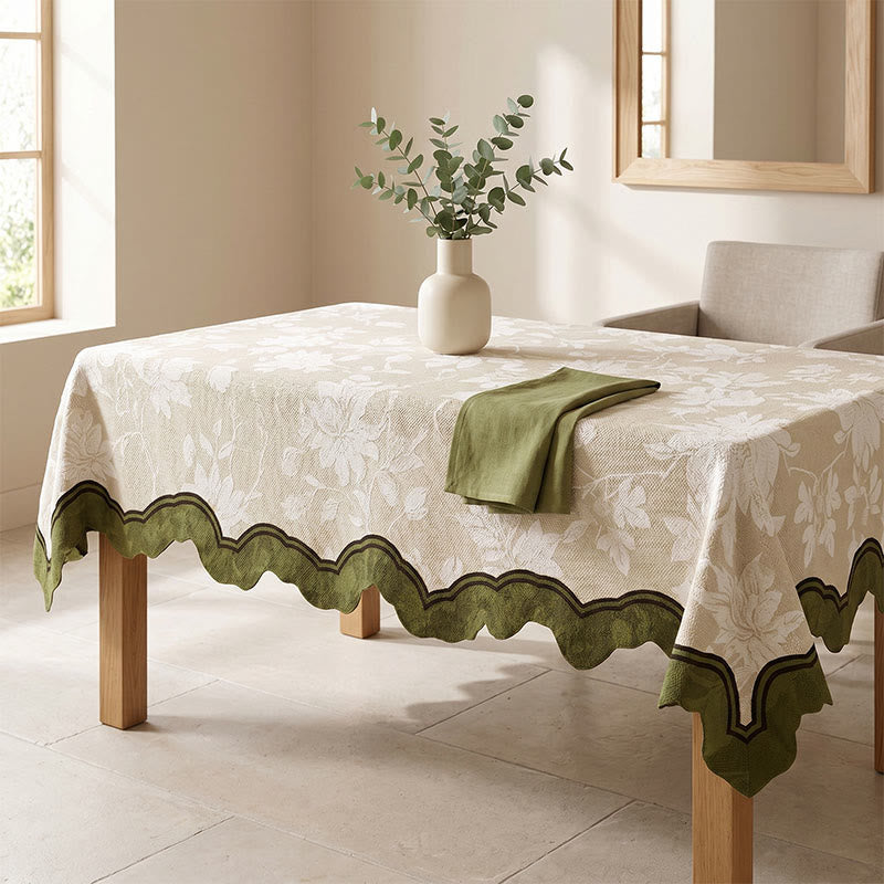 Nappe élégante en mélange coton-lin à motif de branches florales - image 2