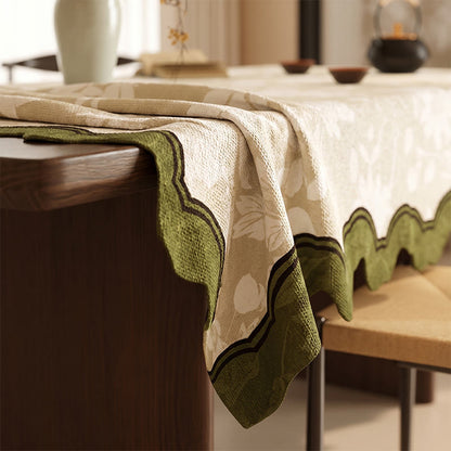 Nappe élégante en mélange coton-lin à motif de branches florales - image 3