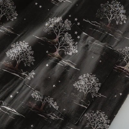 Peignoir kimono unisexe en coton à motif « Charcoal Tree » - image 6